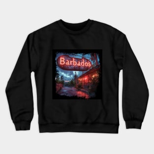 Barbados with Neon Sign Crewneck Sweatshirt